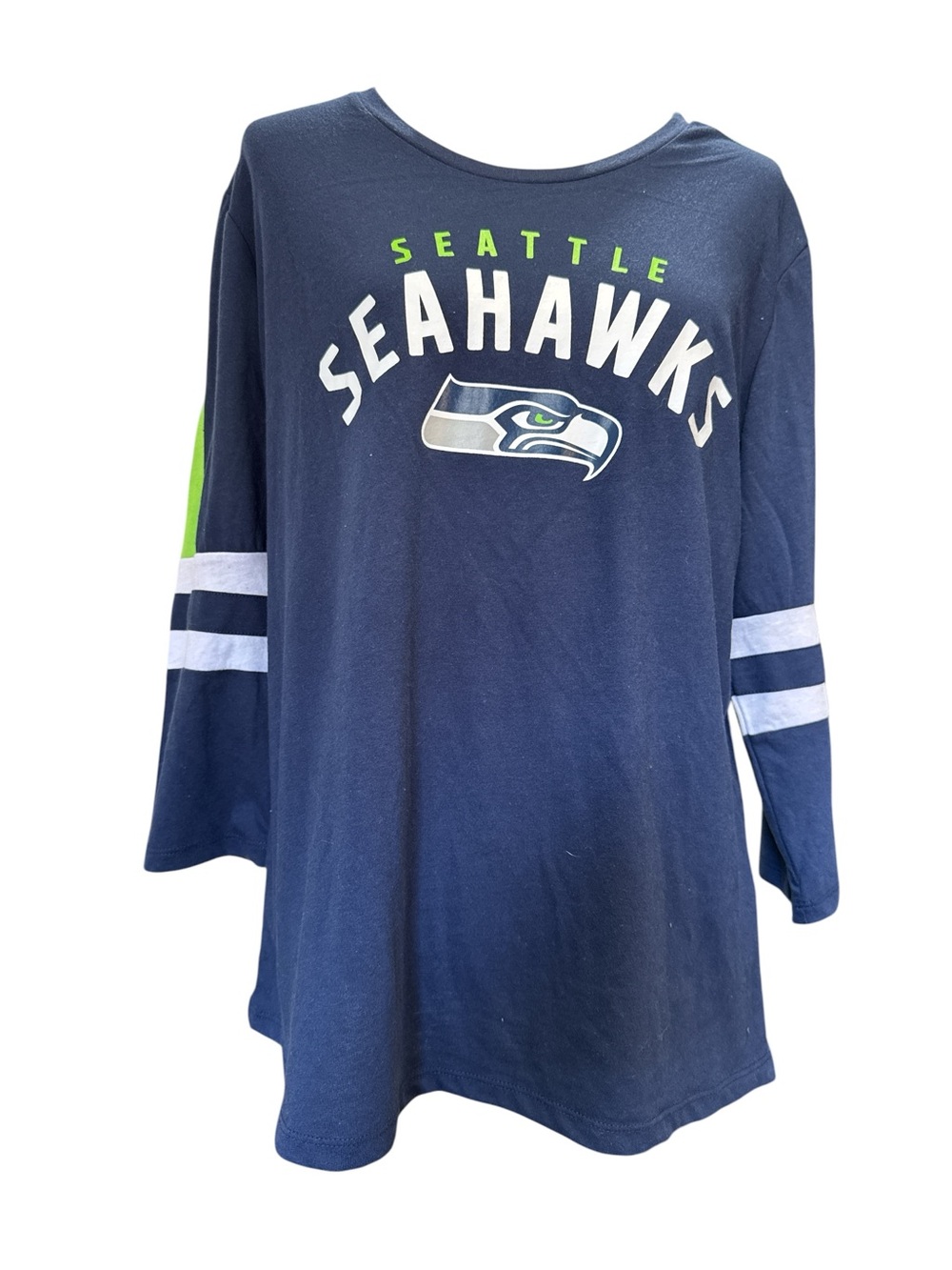 NFL Seattle Seahawks Navy Blue Long-Sleeve Tee #397